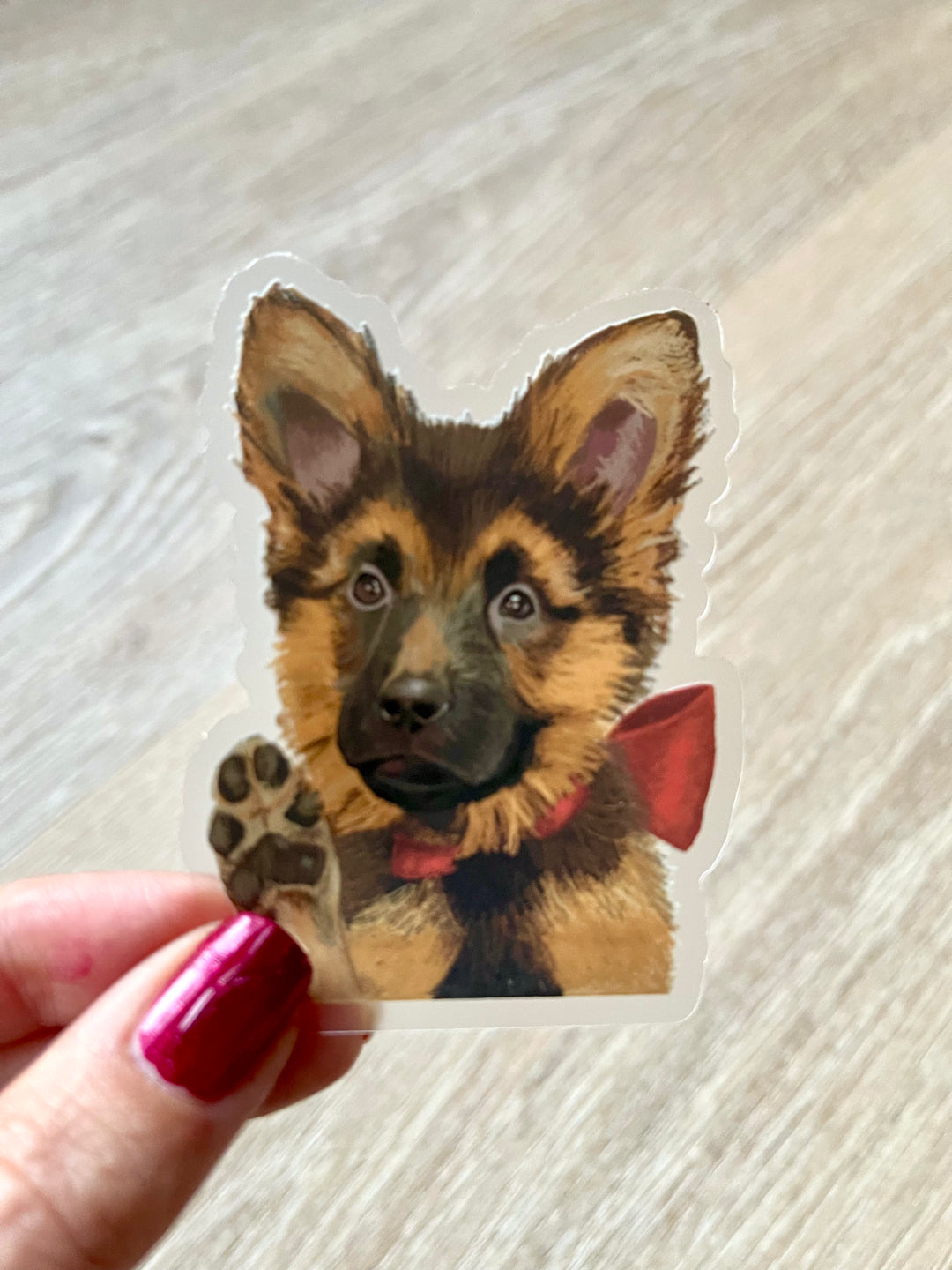 German Shepherd clear waterproof vinyl sticker 2.3x3"
