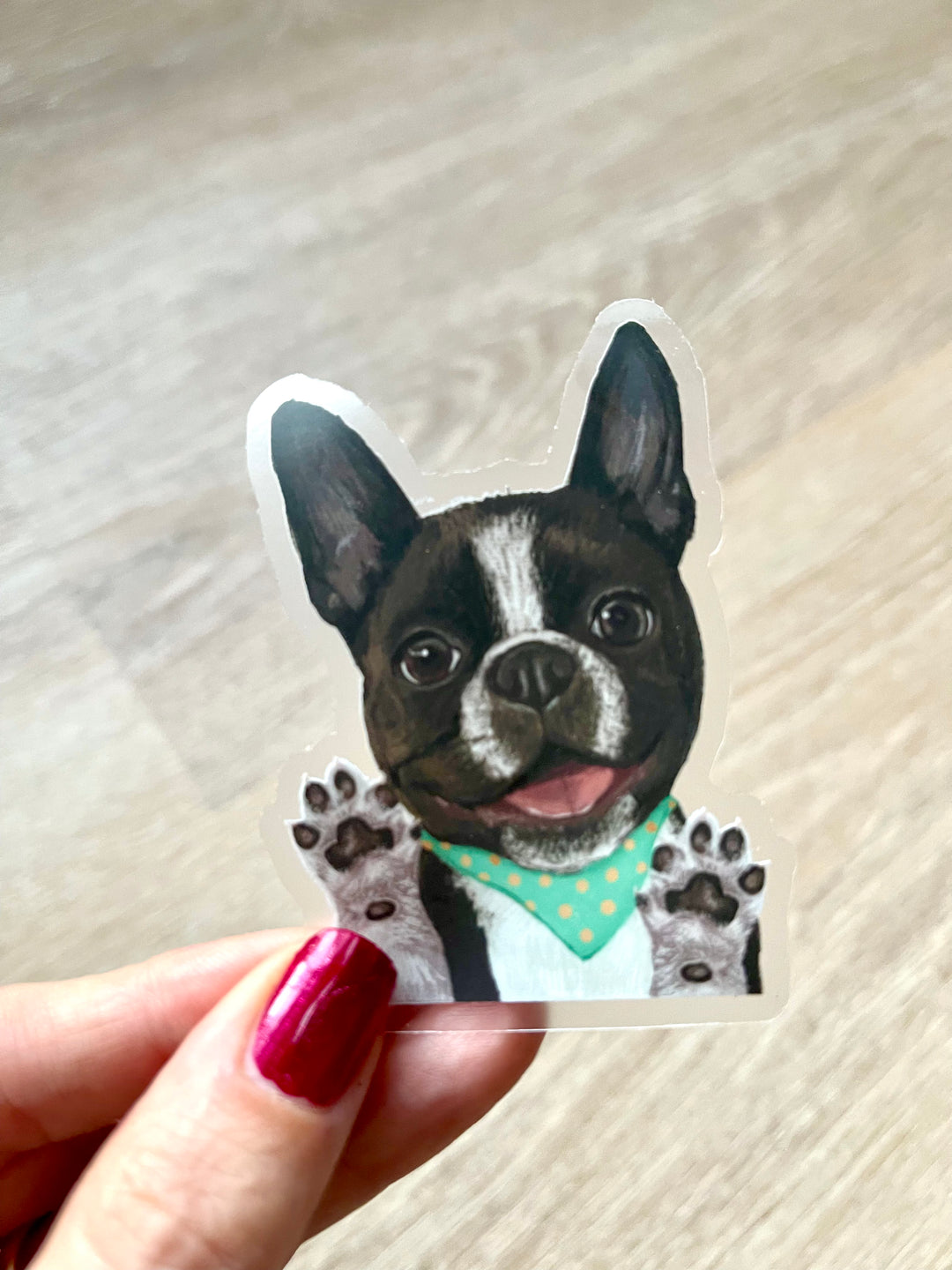 French bulldog clear waterproof vinyl sticker 2.2x3"