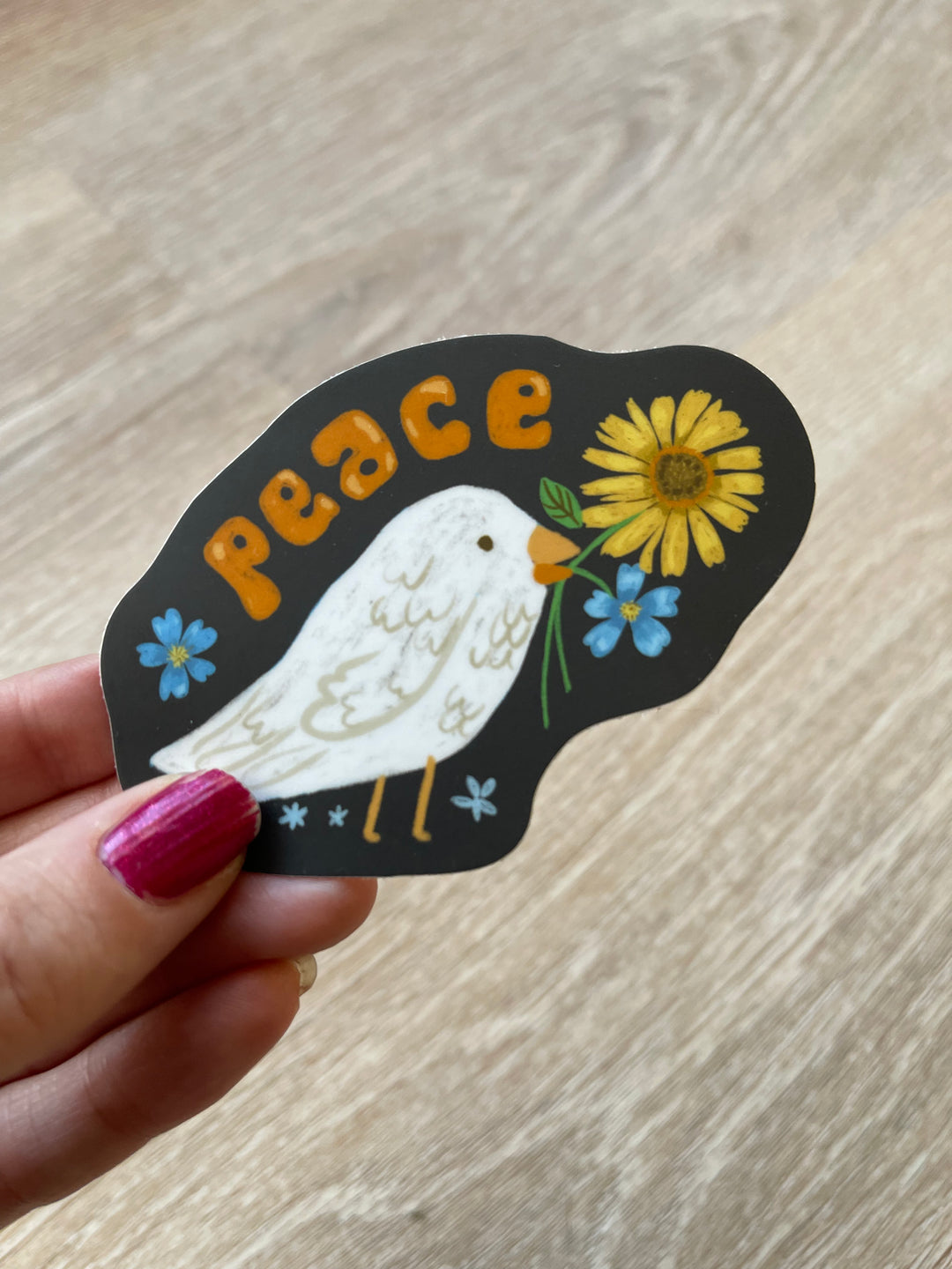 "Peace" waterproof vinyl sticker 3.0"x 2.5"