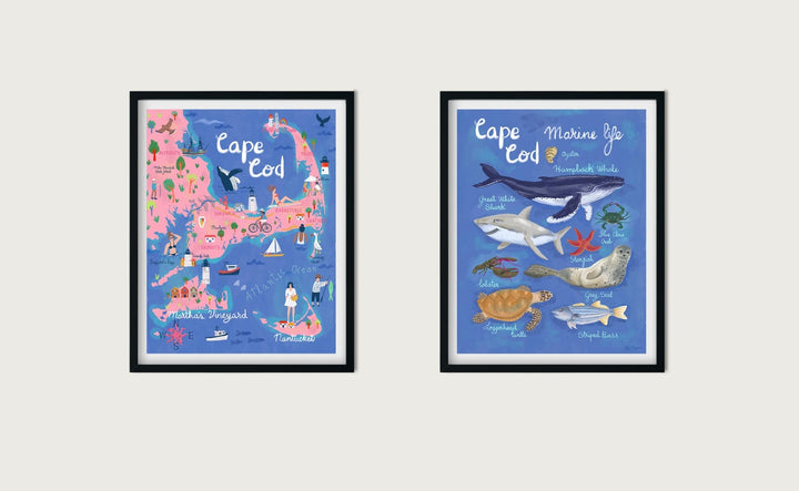 Cape Cod Marine Life art print - Jolly Dragons