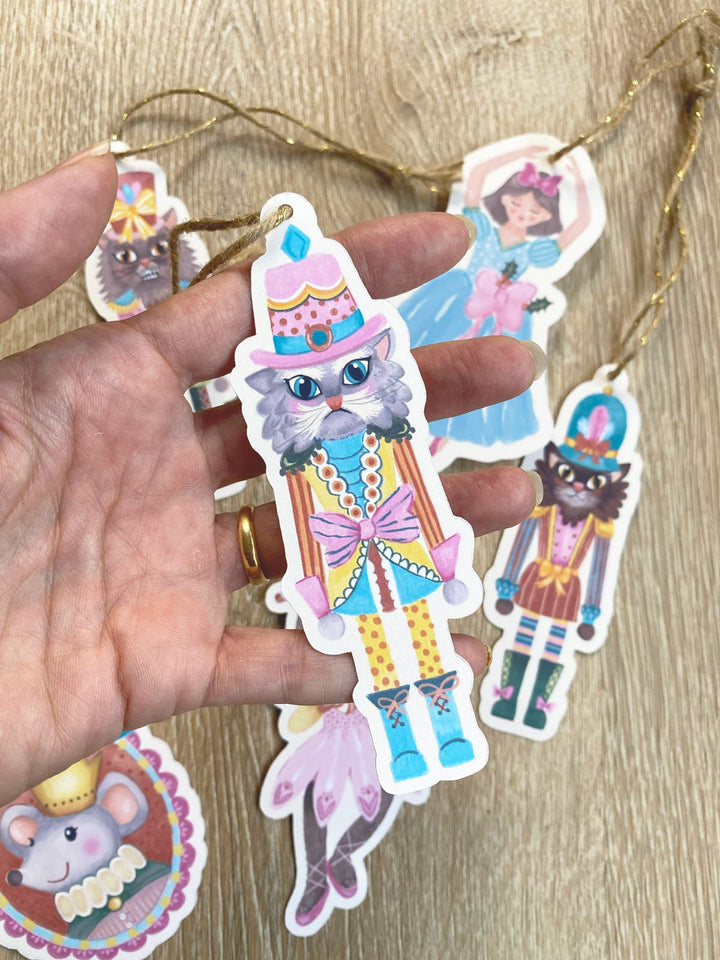 Catcracker Christmas Gift Tags - Set of 12 - Jolly Dragons