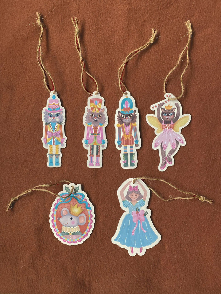 Catcracker Christmas Gift Tags - Set of 12 - Jolly Dragons