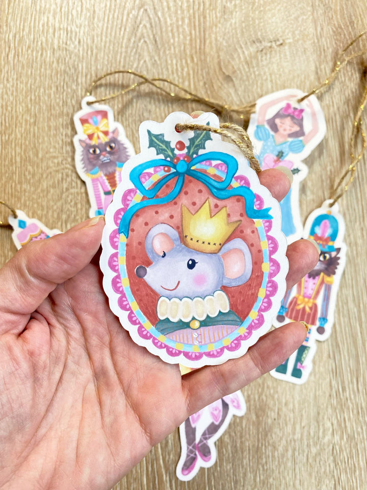 Catcracker Christmas Gift Tags - Set of 12 - Jolly Dragons