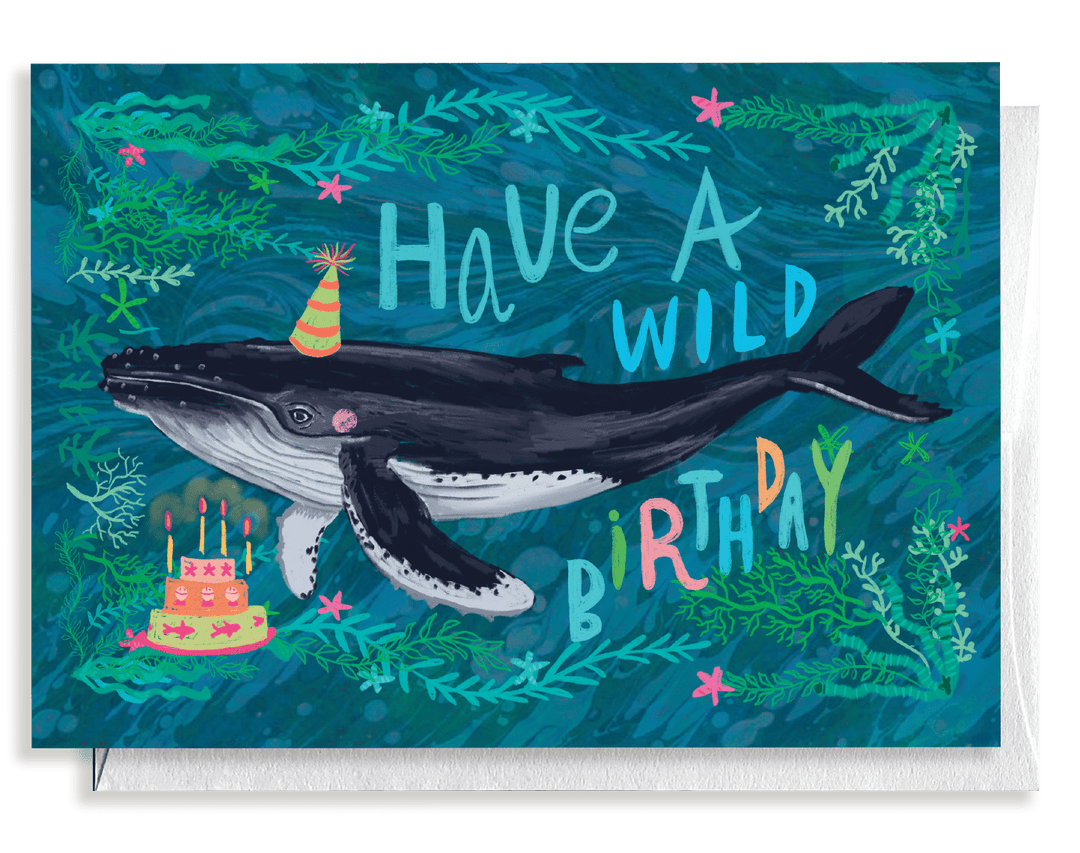 Have a wild birthday, whale card - Jolly Dragons