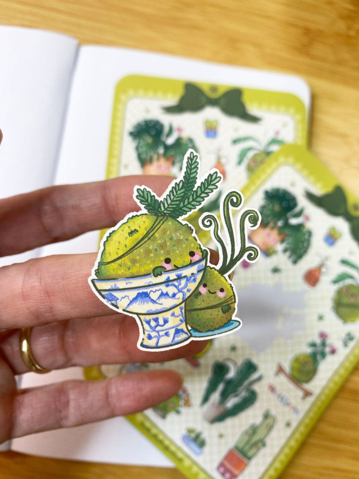 kokedama cute garden sticker sheet - Jolly Dragons